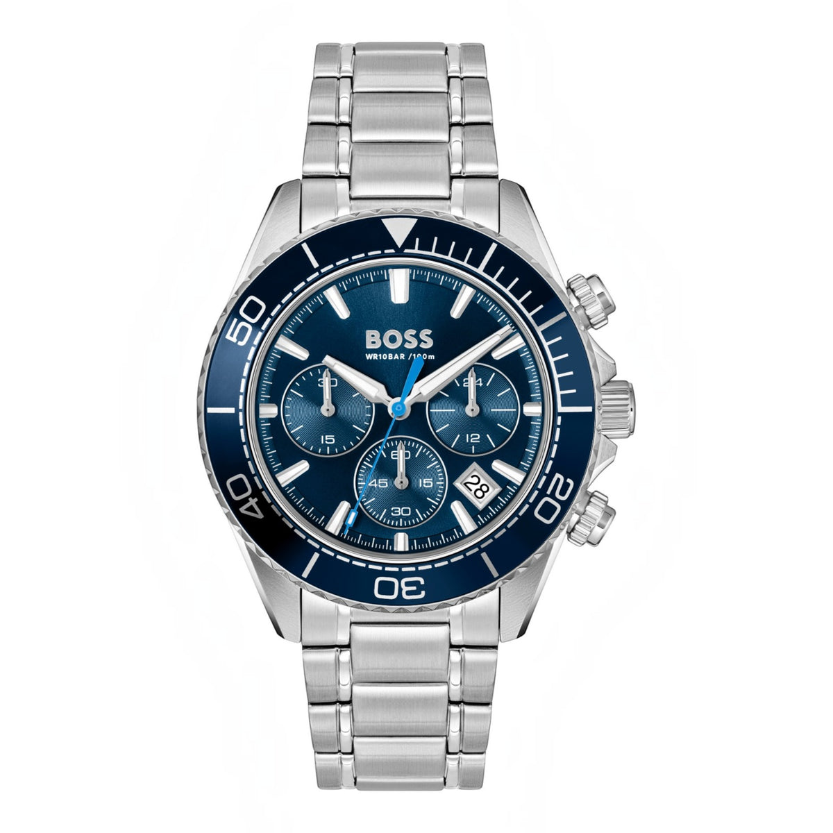 Herrenuhr Chronograph Sealiner silber, blau