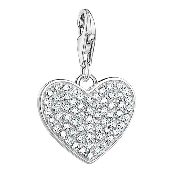 Charm-Anhänger "Herz Pavé" Silber Zirkonia