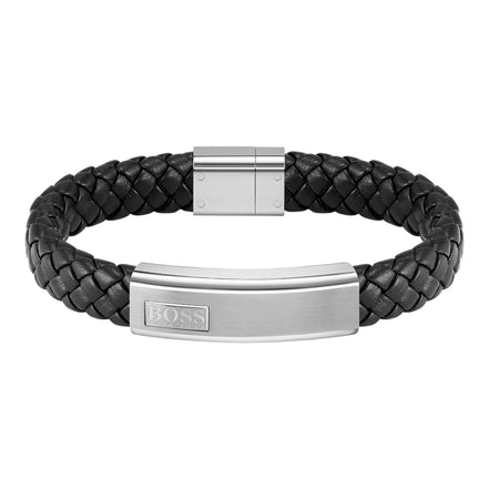 Herrenarmband Lander Lederband schwarz