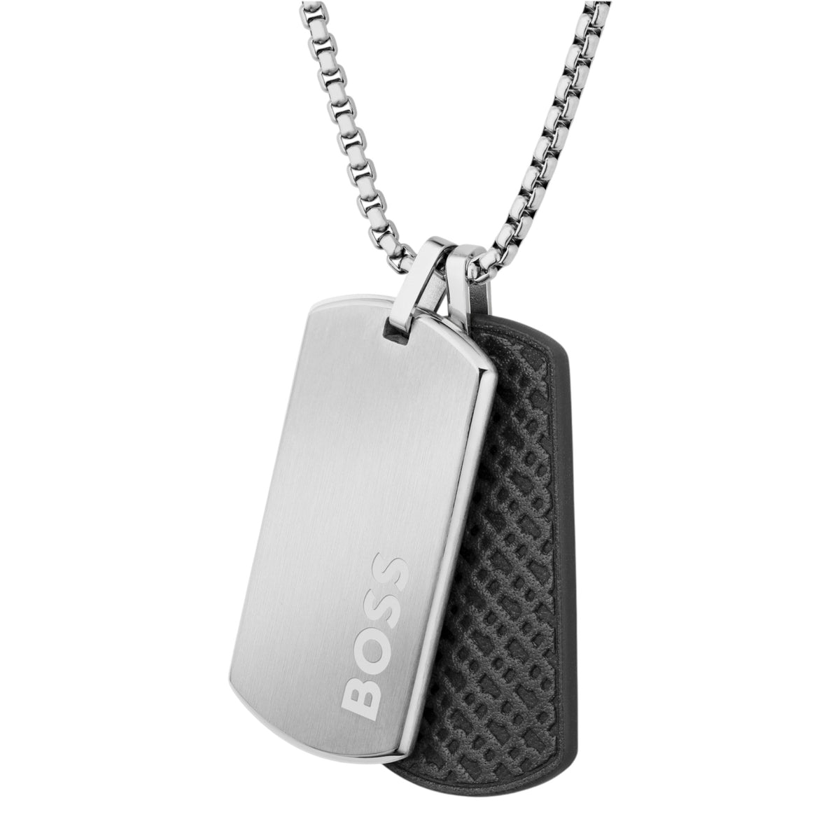 Herrenkette Devon Lederanhänger silber