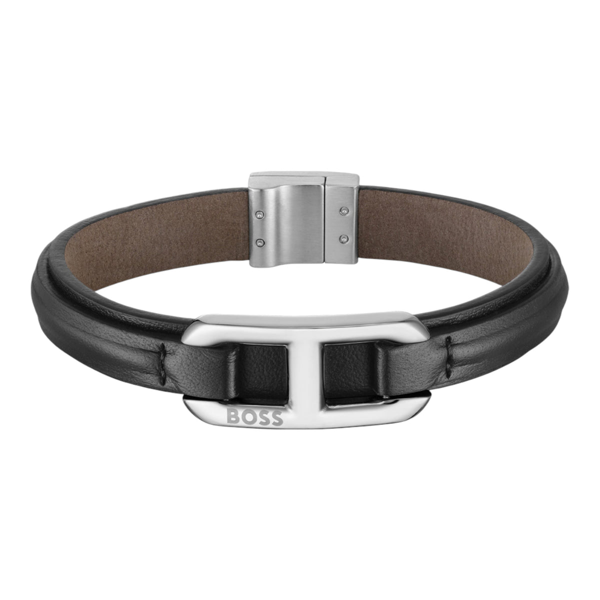 Herrenarmband Kode Leder schwarz