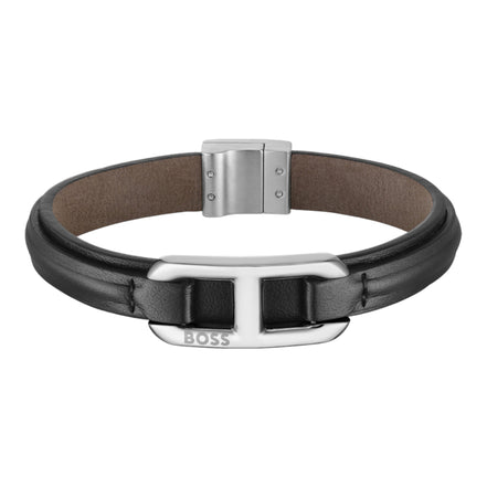 Herrenarmband Kode Leder schwarz