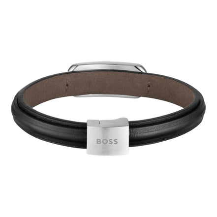 Herrenarmband Kode Leder schwarz