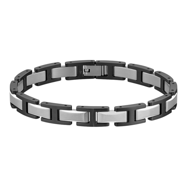Herrenarmband Nolan Edelstahl schwarz, silber