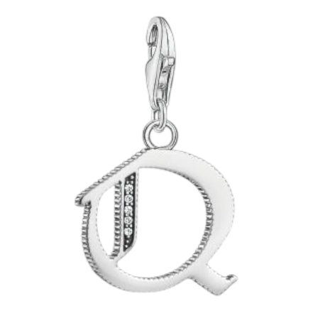 Charm-Anhänger "Buchstabe Q" Silber Zirkonia