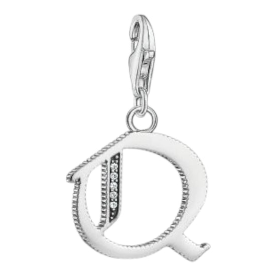 Charm-Anhänger "Buchstabe Q" Silber Zirkonia