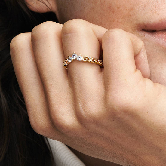 SHINE Ring Moments Diadem 14k gelbvergoldet