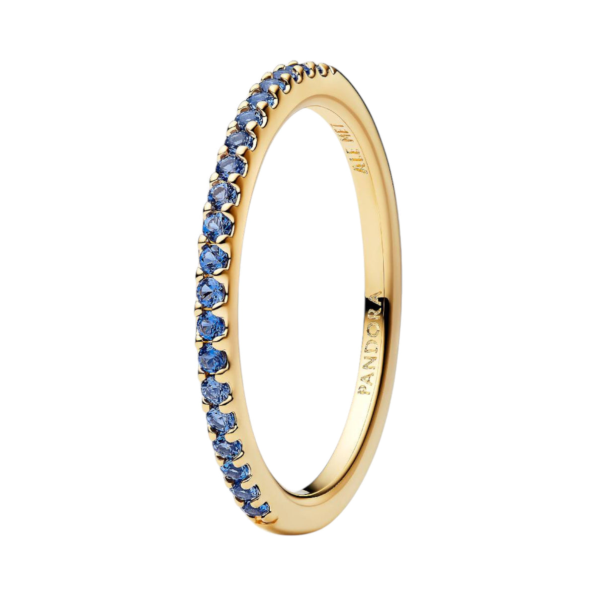 TIMELESS Ring Kristalle Blau Vergoldet