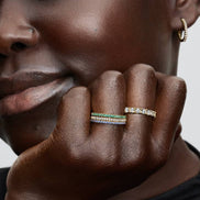 TIMELESS Ring Kristalle Blau Vergoldet