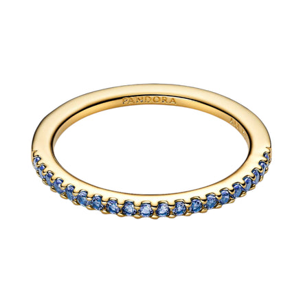 TIMELESS Ring Kristalle Blau Vergoldet