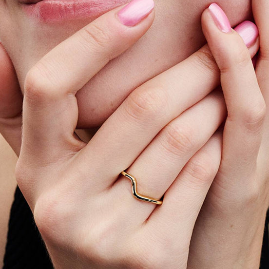 Ring Polierte Welle 14k gelbvergoldet