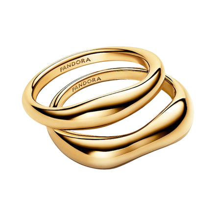 ESSENCE Ring organisch stapelbar vergoldet