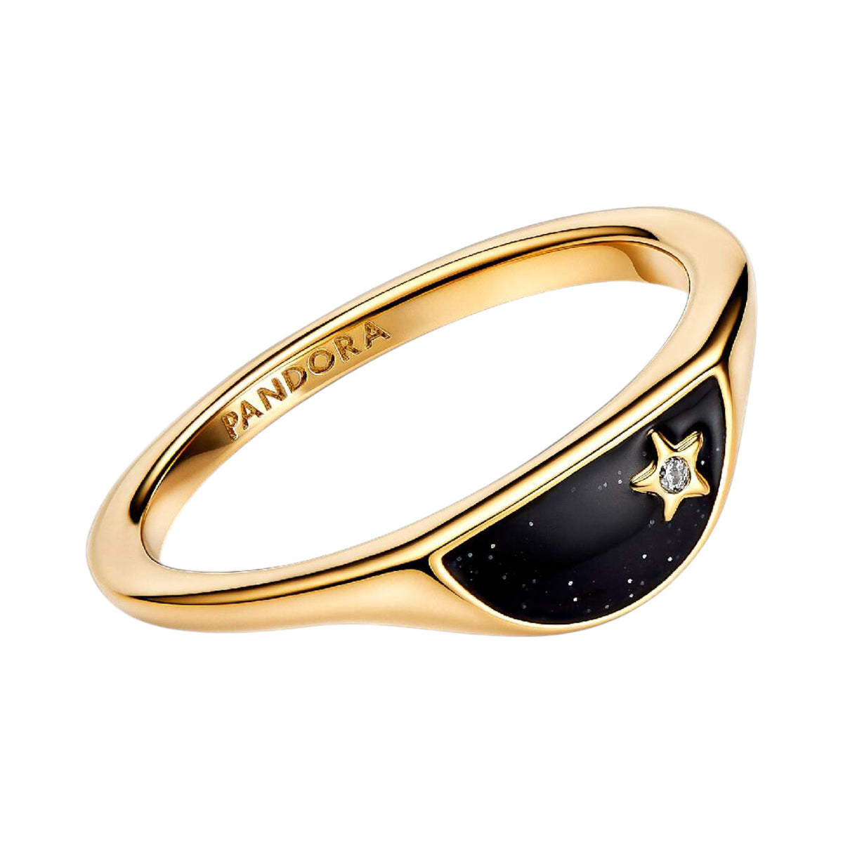 ME Ring Siegel Stern vergoldet