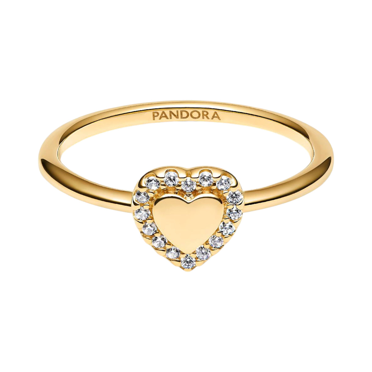 TIMELESS Ring Halo Herz vergoldet