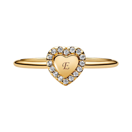 TIMELESS Ring Halo Herz vergoldet
