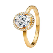 TIMELESS Ring funkelndes Oval vergoldet