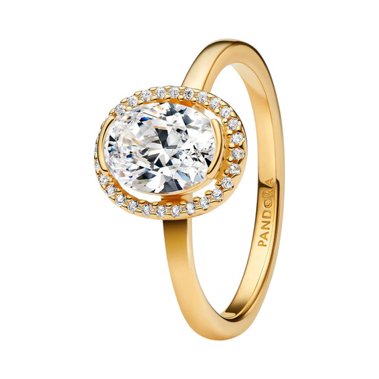 TIMELESS Ring funkelndes Oval vergoldet