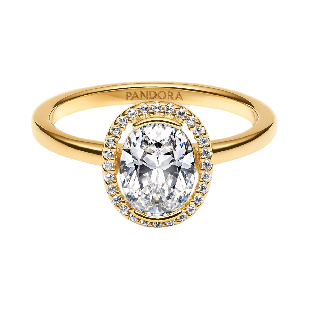 TIMELESS Ring funkelndes Oval vergoldet