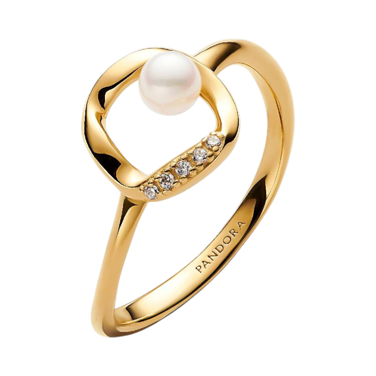 ESSENCE Ring Perle Pavé vergoldet