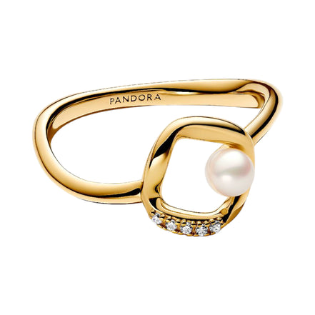 ESSENCE Ring Perle Pavé vergoldet