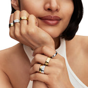 Breiter Gravierbarer Ring mit Zirkonia