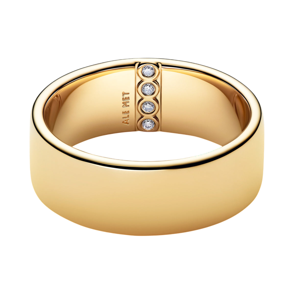 Breiter Gravierbarer Ring mit Zirkonia