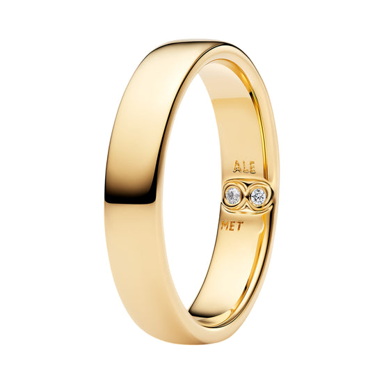 Vergoldeter Gravierbarer Ring mit Zirkonia