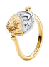 Medaillon Ring mit Sonne- und Mondmotiv Bicolor