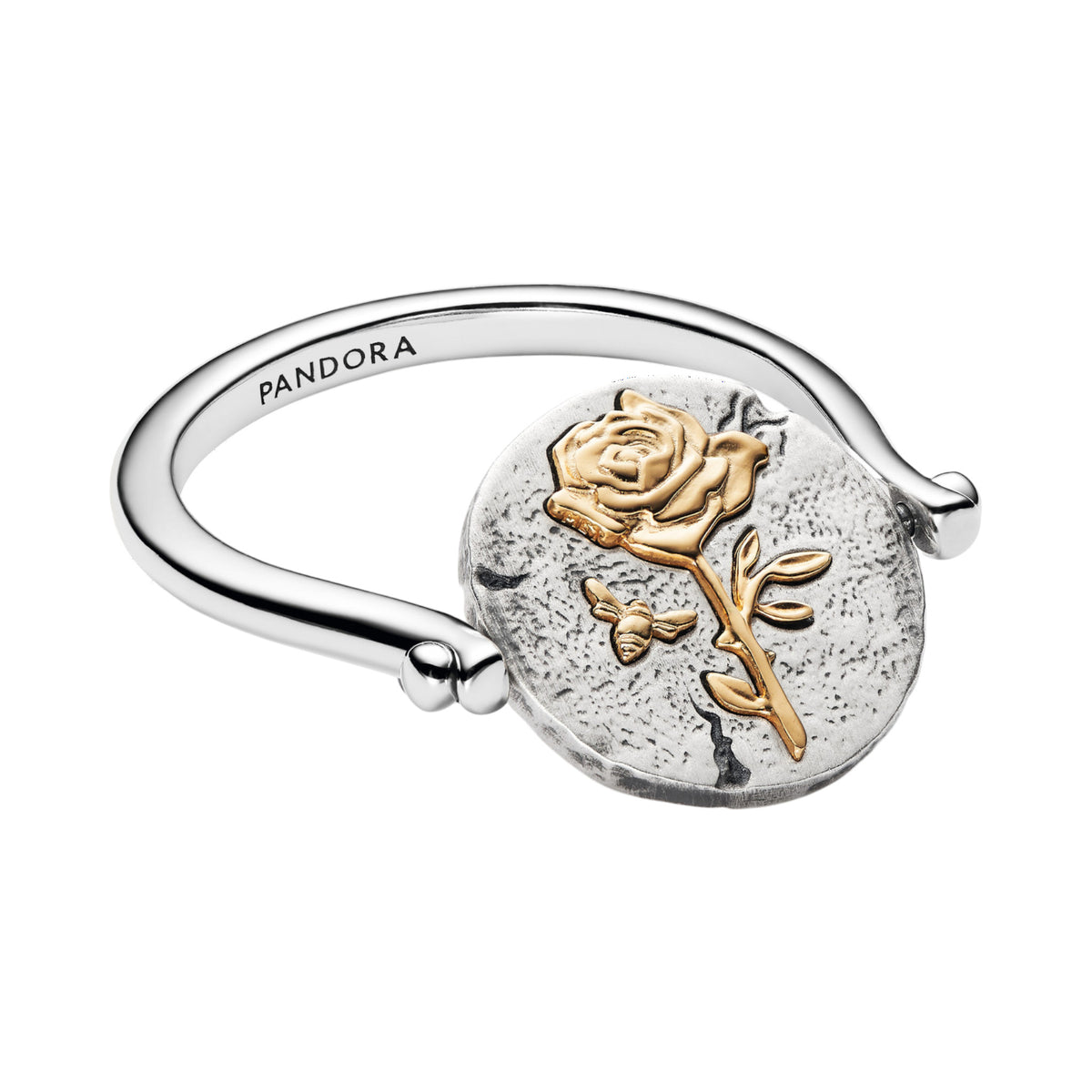 Medaillon Ring mit Rosenmotiv