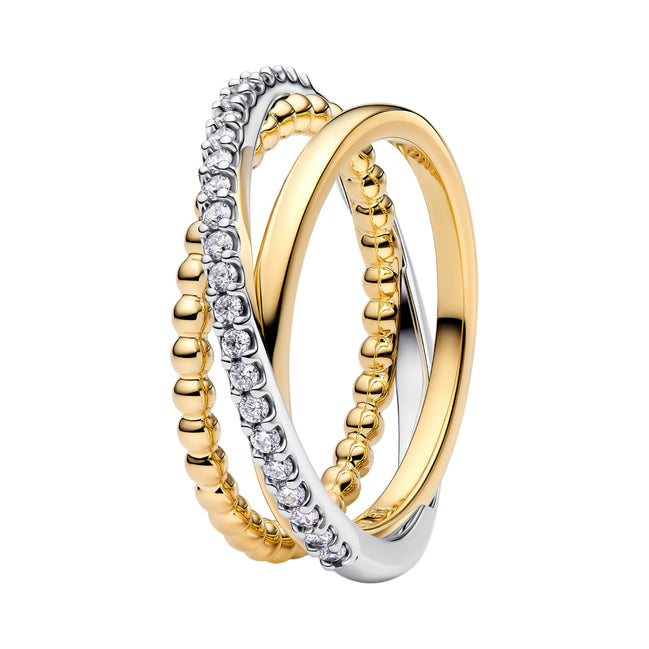 Überkreuzter Ring aus Kugeln mit Pavé