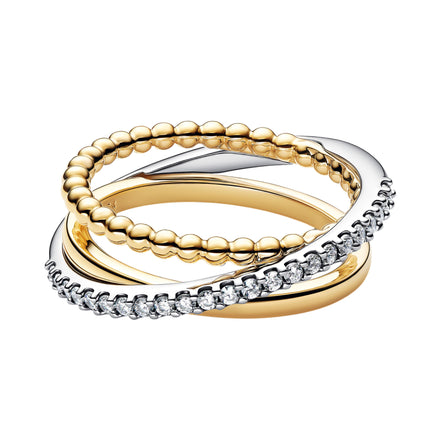 Überkreuzter Ring aus Kugeln mit Pavé
