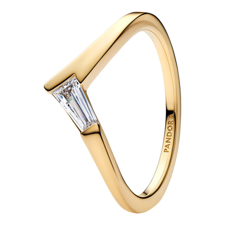 Vergoldeter Ring im Baguetteschliff