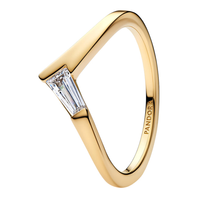 Vergoldeter Ring im Baguetteschliff