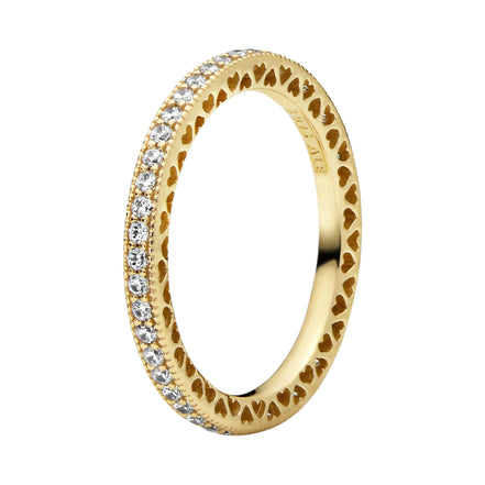 SHINE Ring Herzen vergoldet