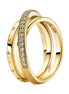 SHINE Ring durchkreuzendes Dreifachband gelbvergol