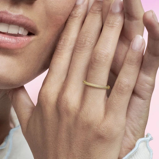 Ring ME 14k gelbvergoldet, Zirkonia