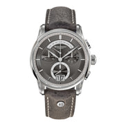 Grandioso Herrenuhr graues Lederband