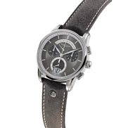 Grandioso Herrenuhr graues Lederband