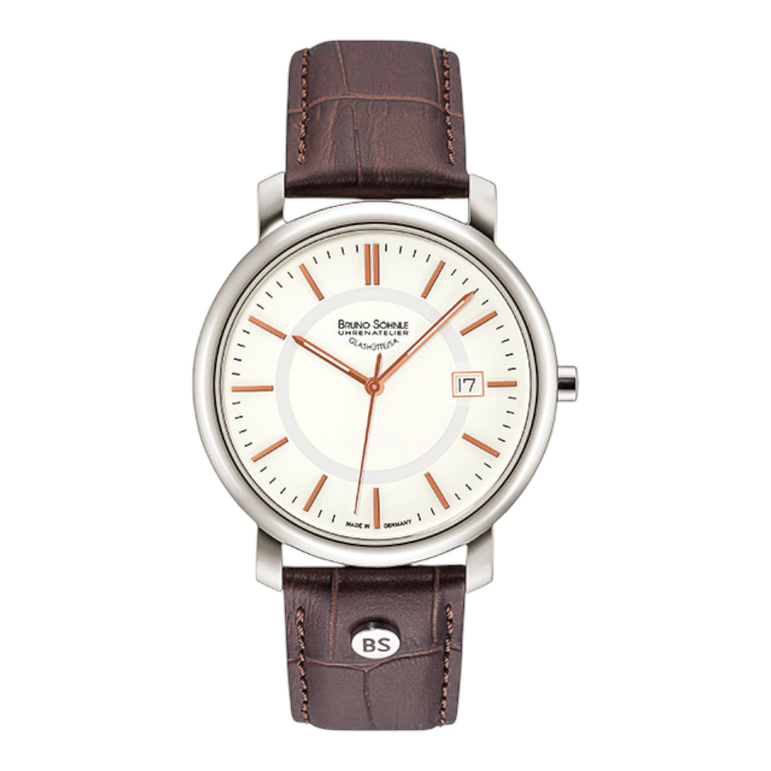 Herrenuhr MOMENTO II Edelstahl, Leder Dunkelbra