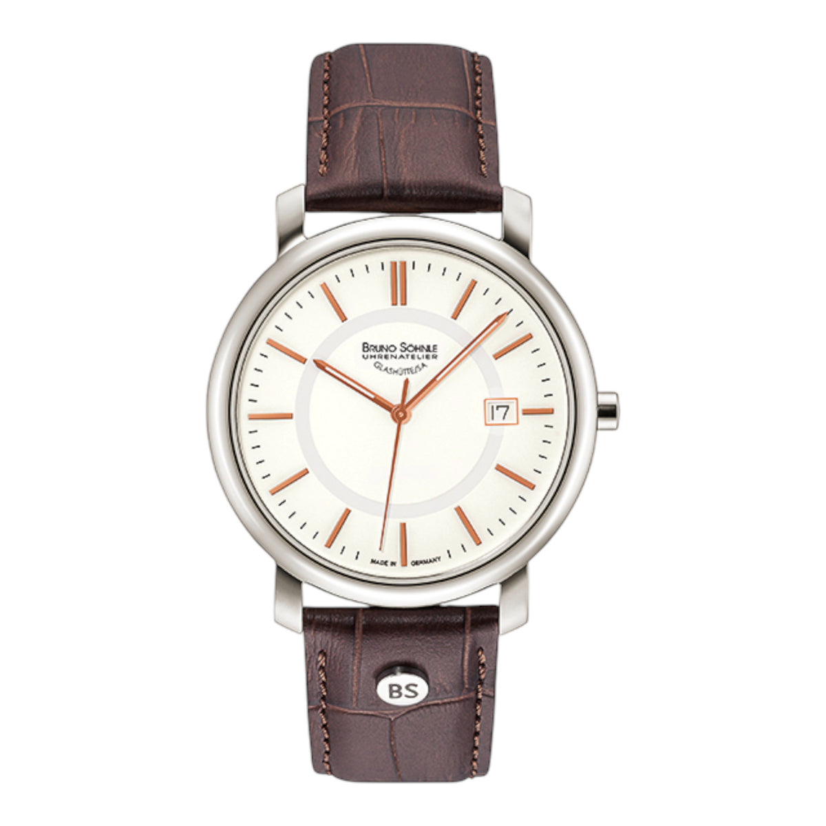Herrenuhr MOMENTO II Edelstahl, Leder Dunkelbra