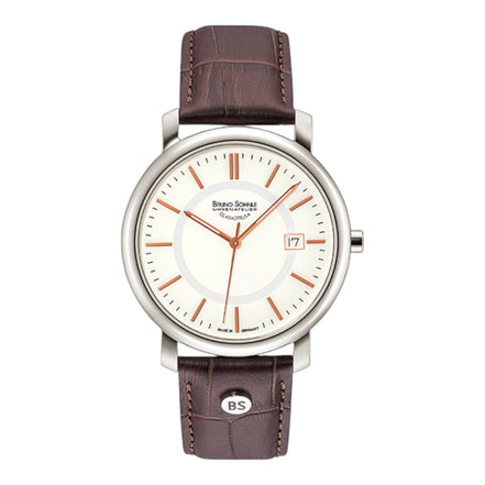 Herrenuhr MOMENTO II Edelstahl, Leder Dunkelbra