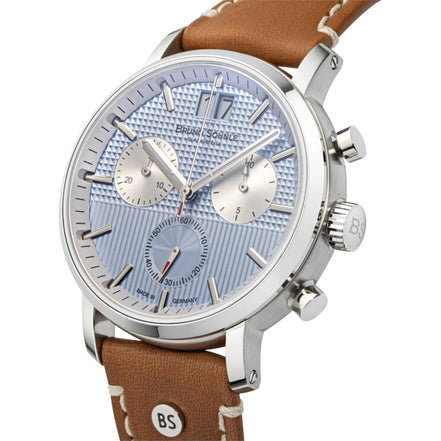 Herrenuhr Marcato III braun hellblau