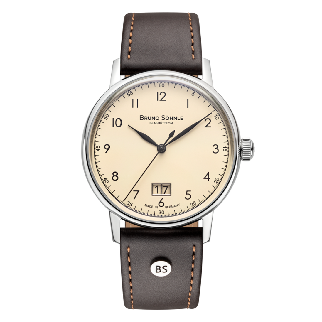 Herrenuhr Bergamo Big Leder creme