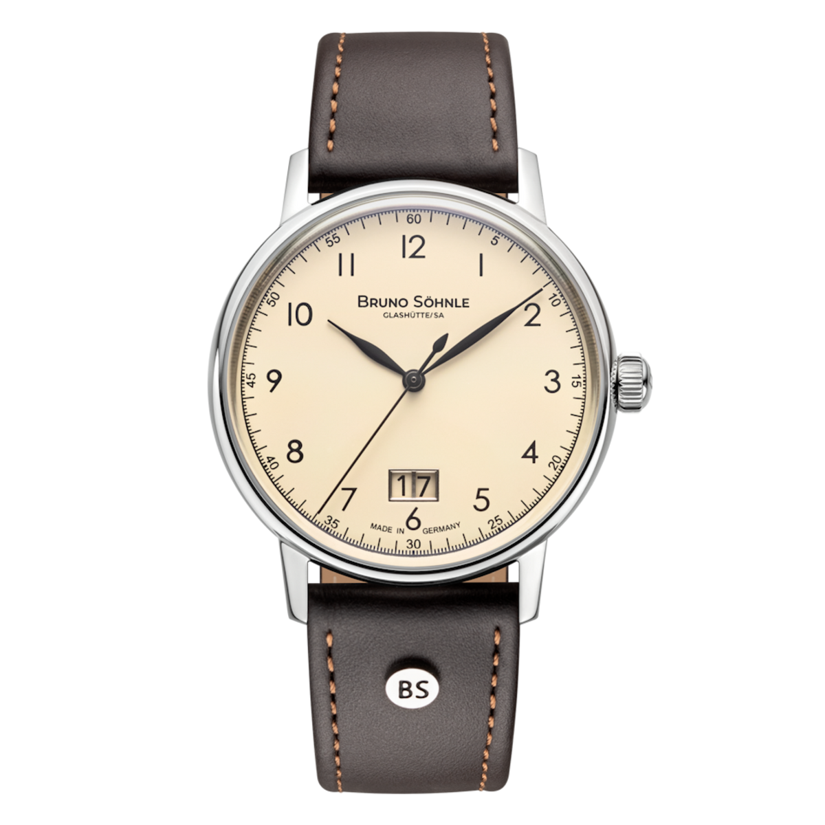 Herrenuhr Bergamo Big Leder creme