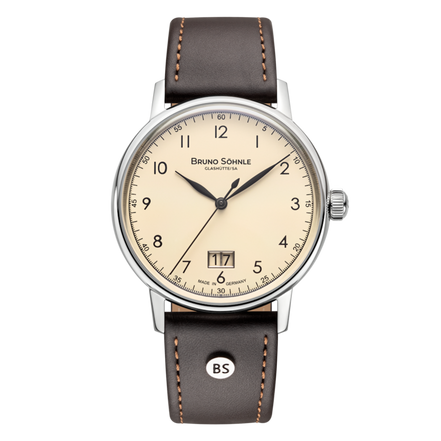 Herrenuhr Bergamo Big Leder creme
