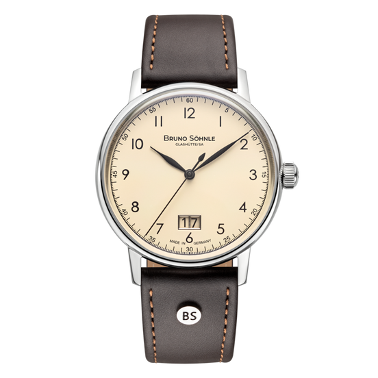 Herrenuhr Bergamo Big Leder creme