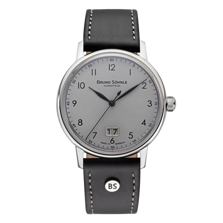Herrenuhr Bergamo Big Leder grau