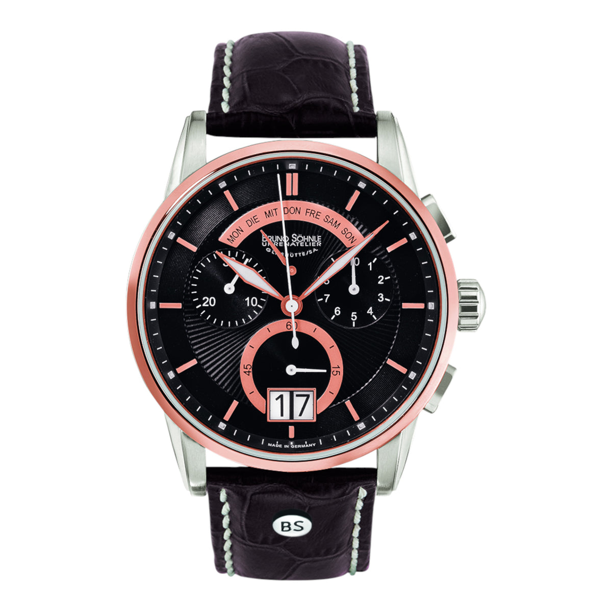 Herrenuhr GRANDIOSO Lederarmband, braun