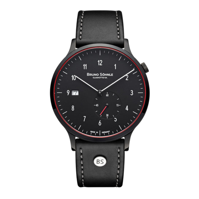 Herrenuhr BRUNELLO l Lederarmband, schwarz