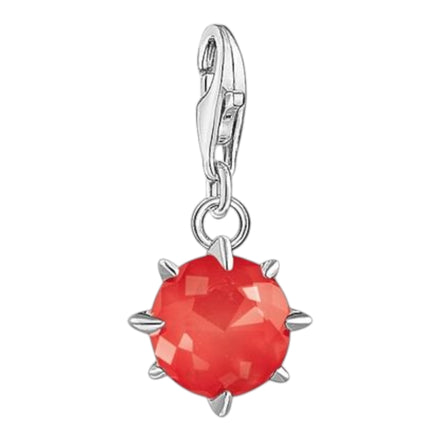 Charm-Anhänger orange/rot "Geburtsstein Juli"